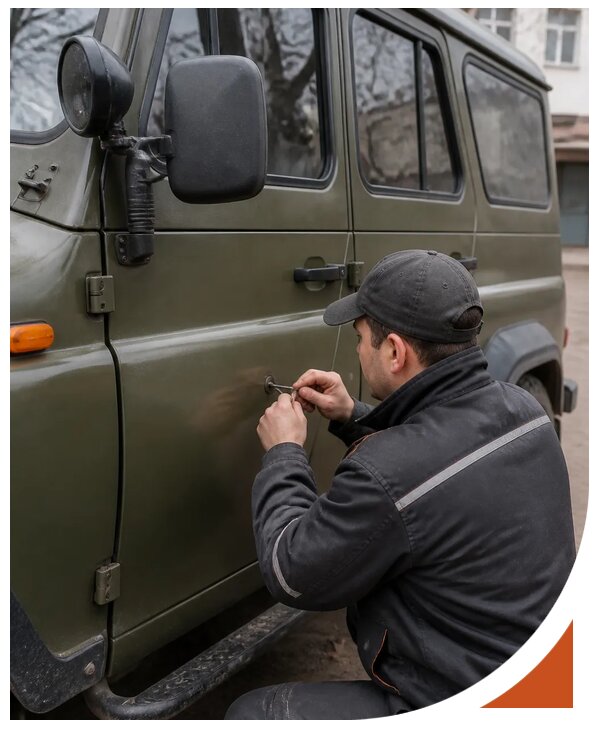 Профессиональное вскрытие автомобиля УАЗ без повреждений в Мценске
